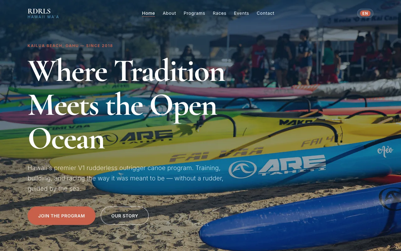 Site RDRLS Hawaii Wa'a — programme de va'a à O'ahu