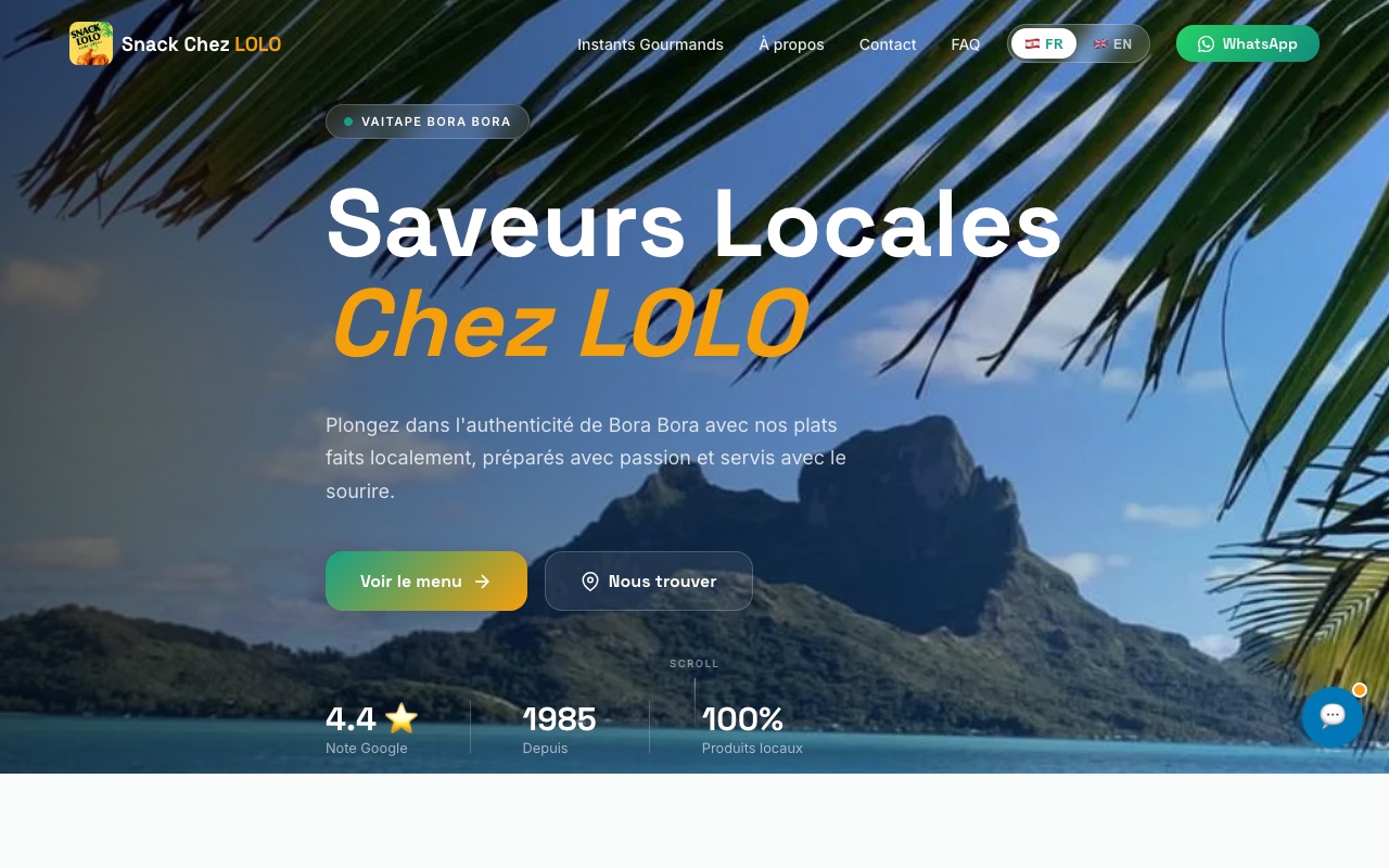 Aperçu du site Snack Chez LOLO