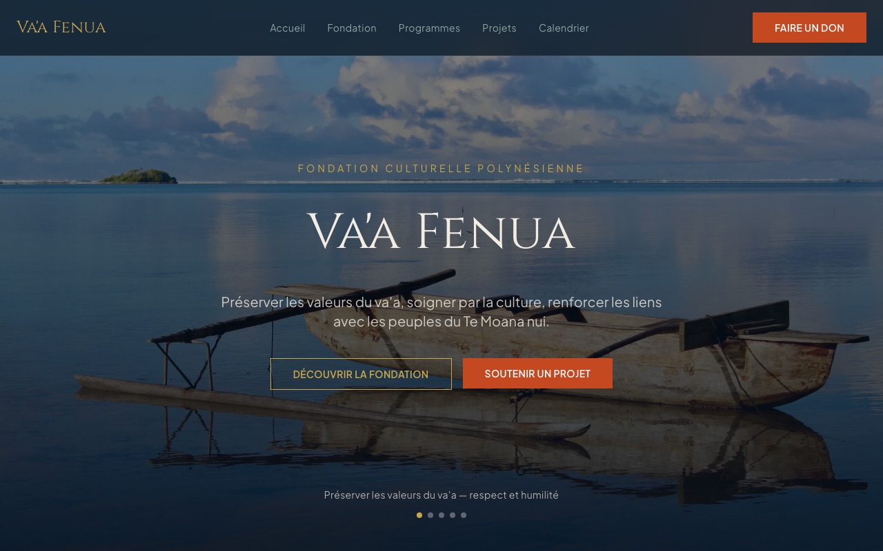 Aperçu du site Va'a Fenua